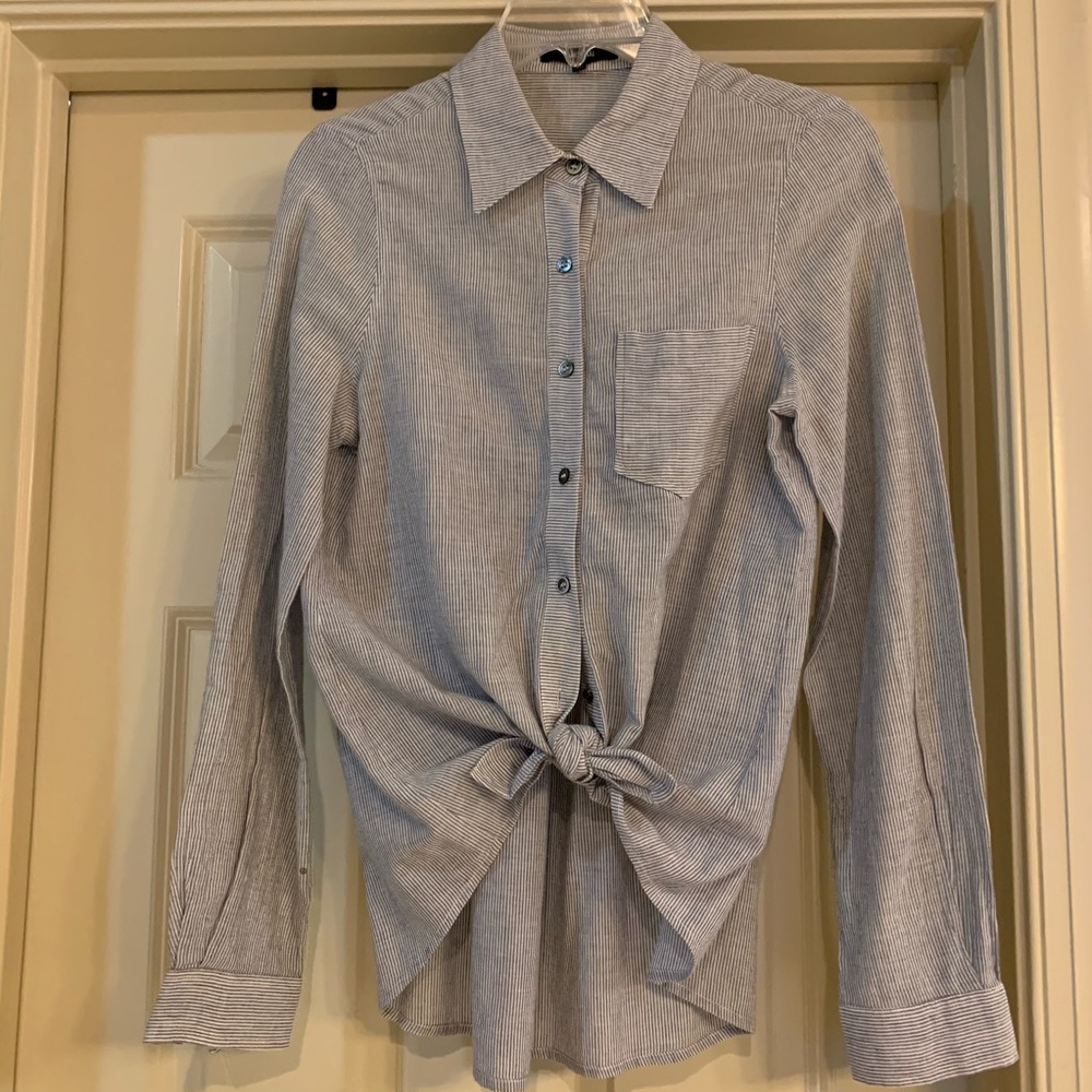 Anthropologie Cut-out Back Button-Up Shirt